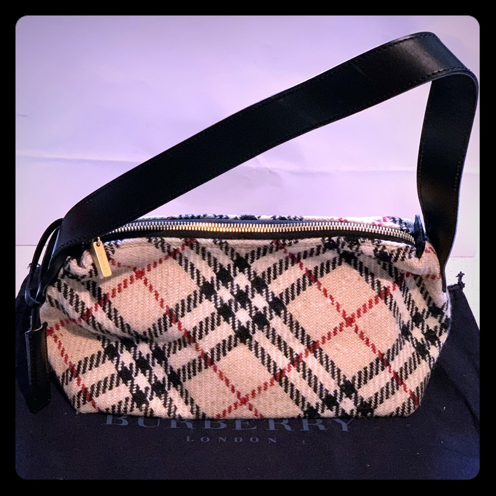 Vintage Burberry Nova Check Wool Pochette